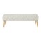 Contemporary Home Living 50" White and Gray Contemporary Rectangular Foot Stool Ottoman